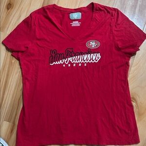 NFL Red San Francisco 49ers V-Neck Tee